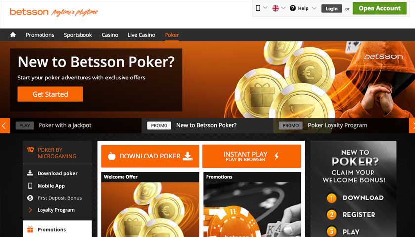 Betsson Poker screenshot