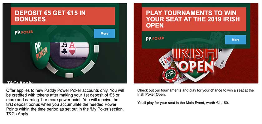 Paddy Power poker welcome bonuses