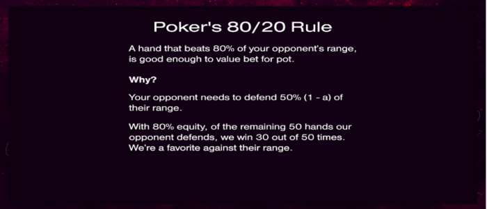 This is PLO 80 20 rule